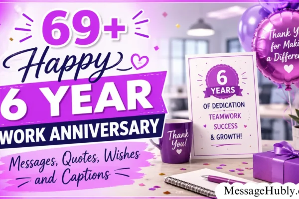 Happy 6 Year Work Anniversary Messages