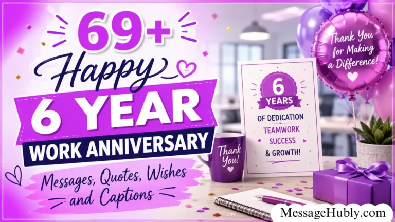 Happy 6 Year Work Anniversary Messages