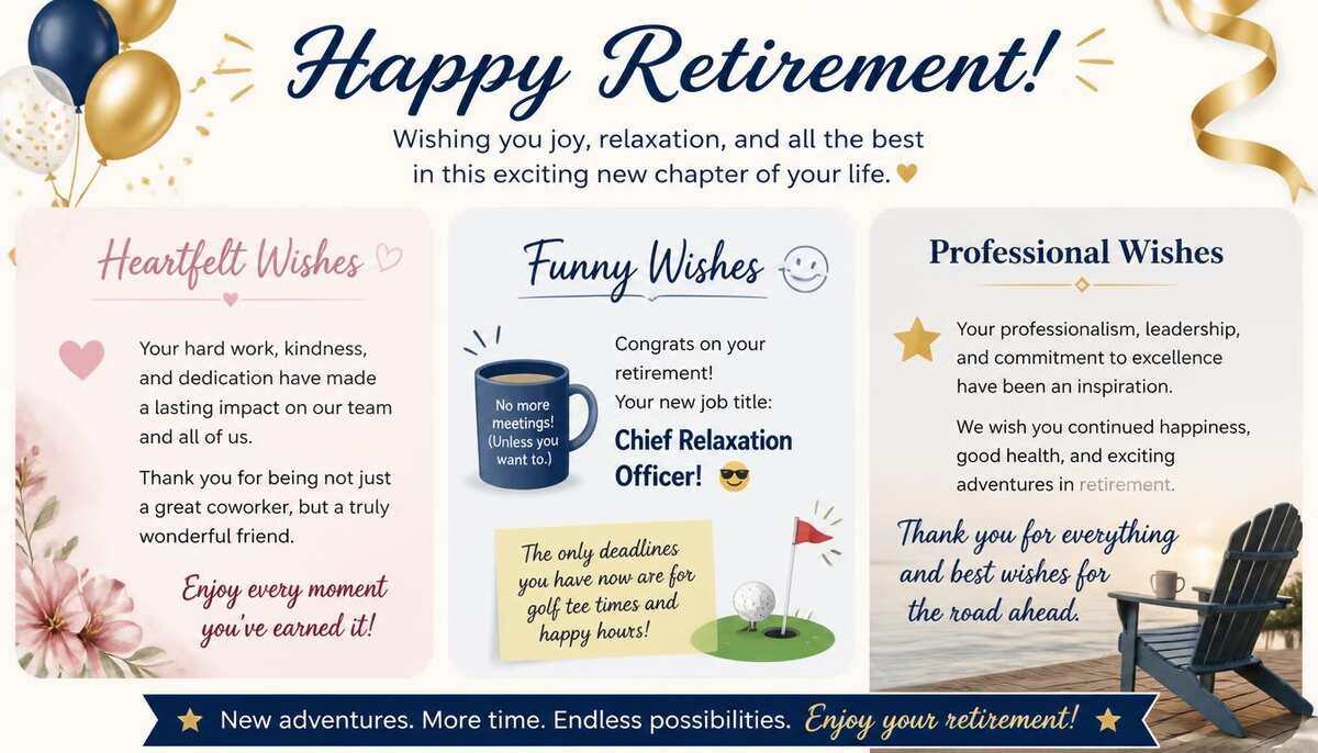 Retirement Wishes for a Coworker Heartfelt