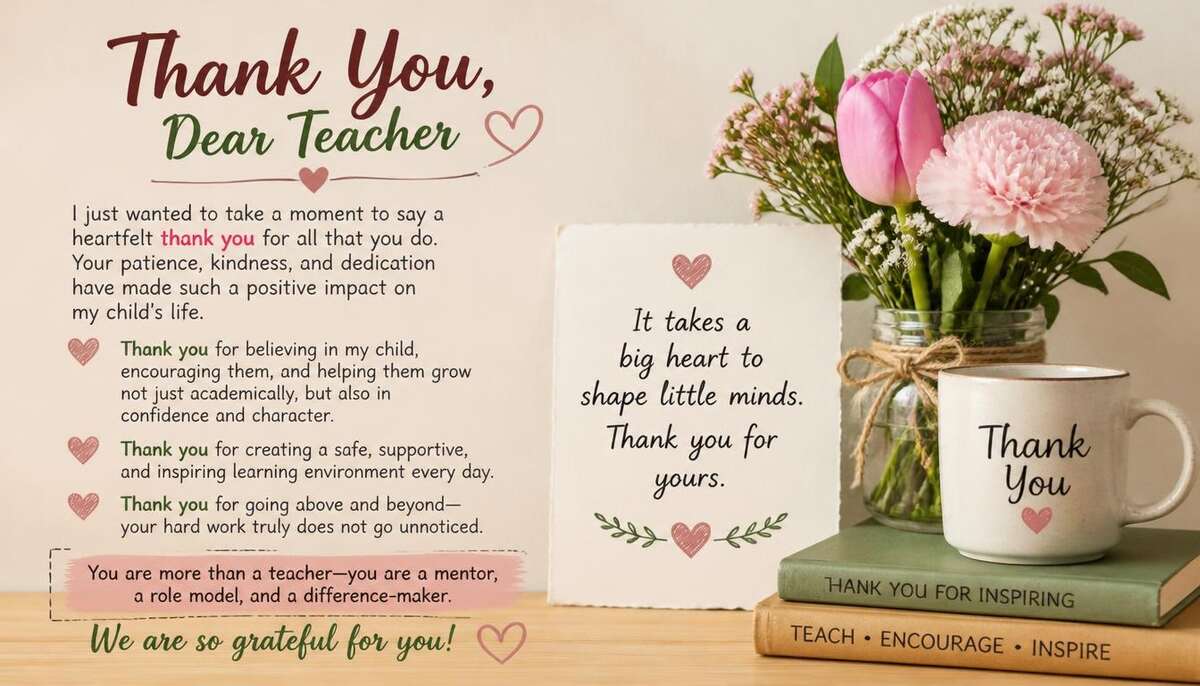 Heartfelt Thank You Messages for a Teacher From a Parent
